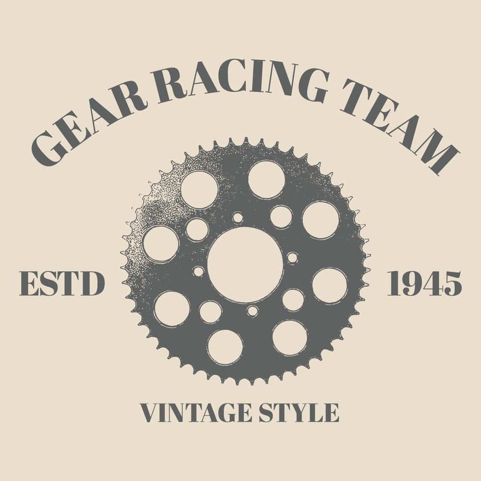 logo gear logo. suitable for your company Vintage retro style. Vector logo design template. Concept for spare parts store.Template vector illustration design