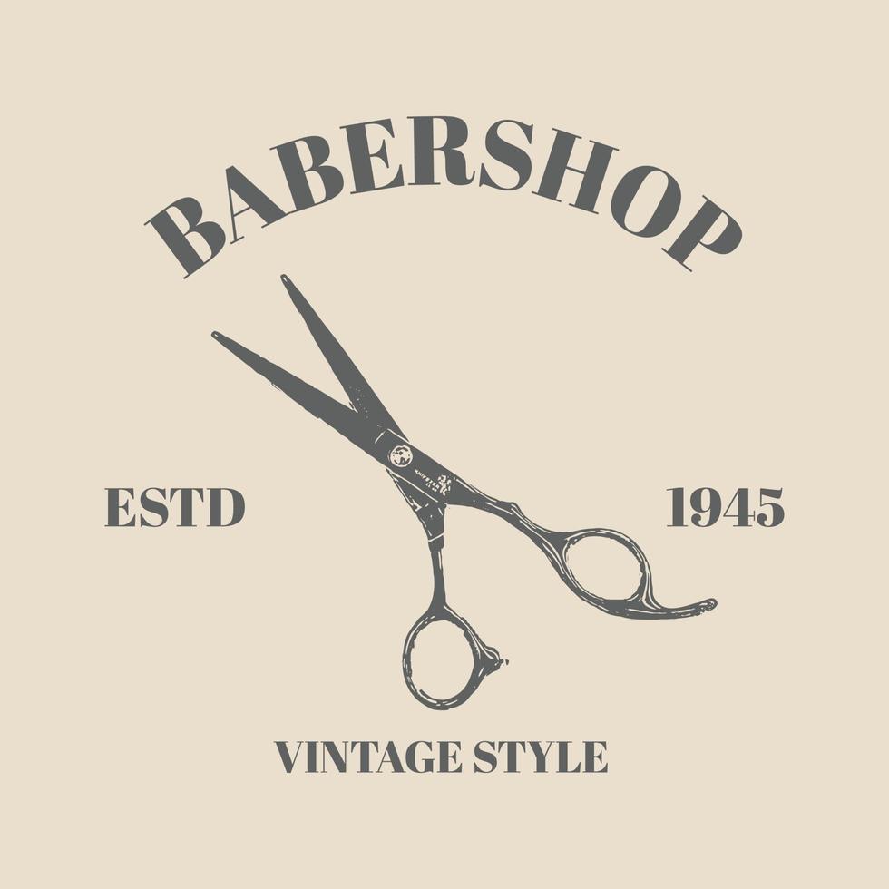 logo Scissors hand drawn vector illustration. vintage retro style Logo template for a hairdresser, beauty salon or tailoring studio. template design