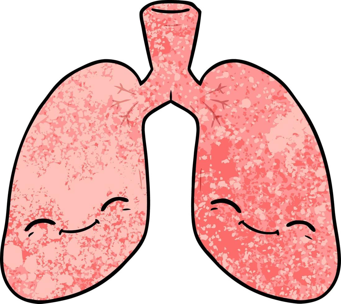 cartoon lungs character vector