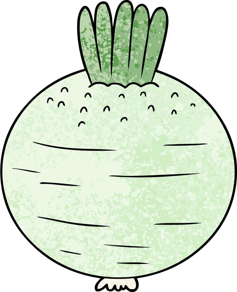 cartoon green turnip vector