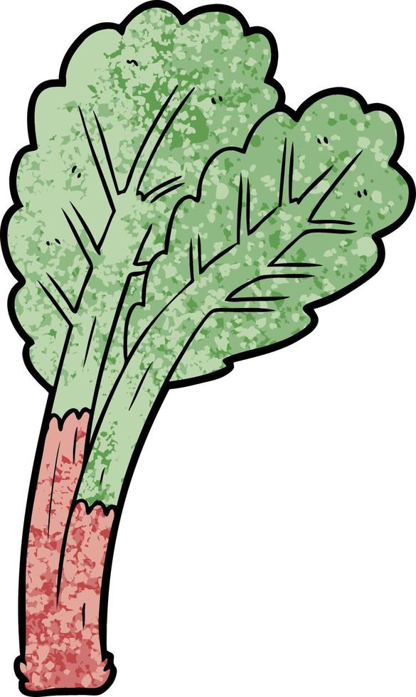 line cartoon rhubarb vector