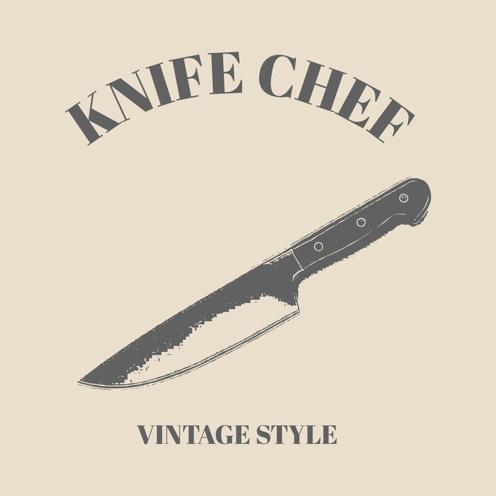 logo Knife hand drawn. vintage retro style. template design for your shop, butchery, menu, cafe, business or art works. template design vector