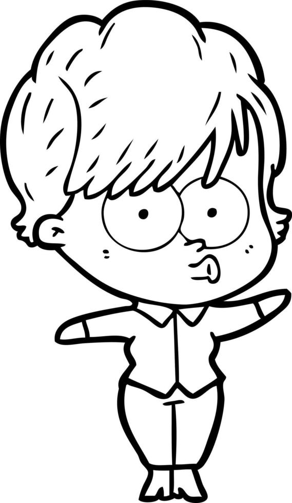 cartoon woman character vector