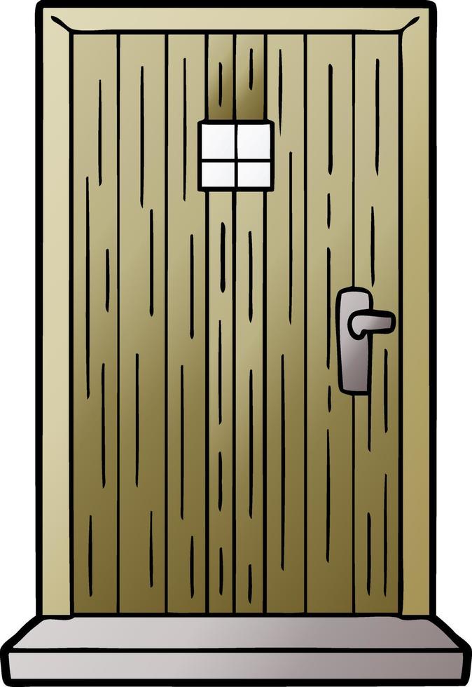 cartoon wooden door vector
