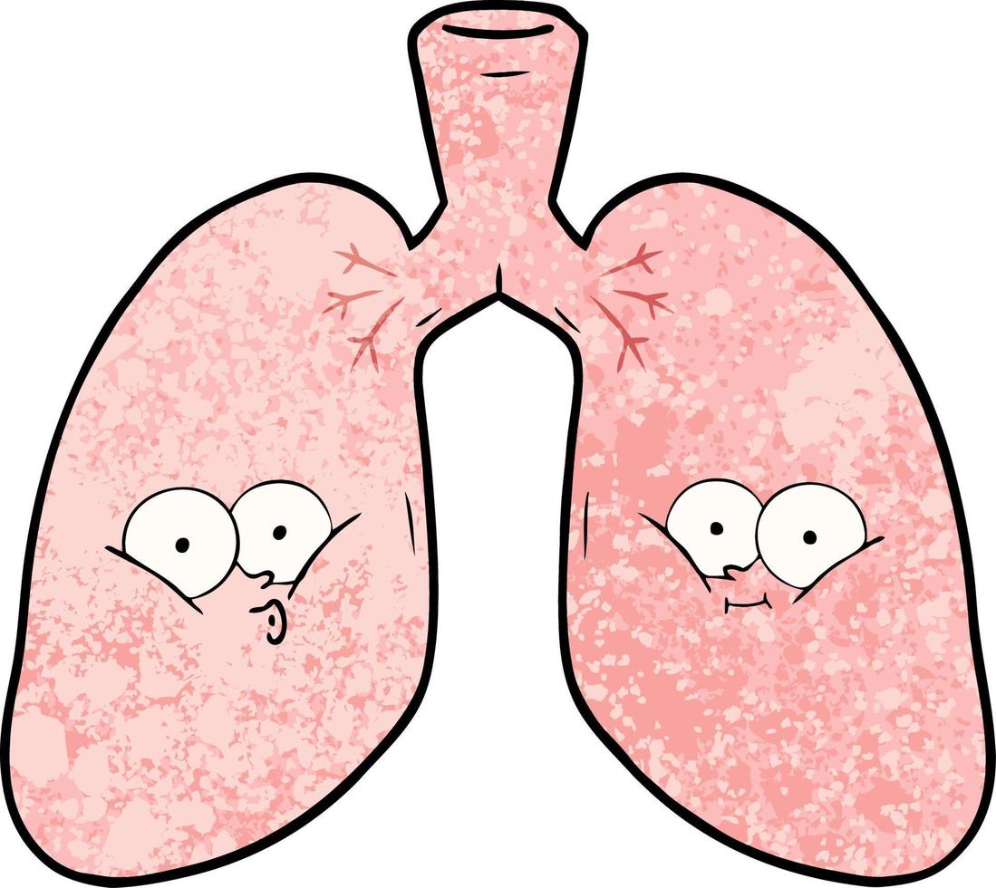 personajes de dibujos animados de pulmones vector