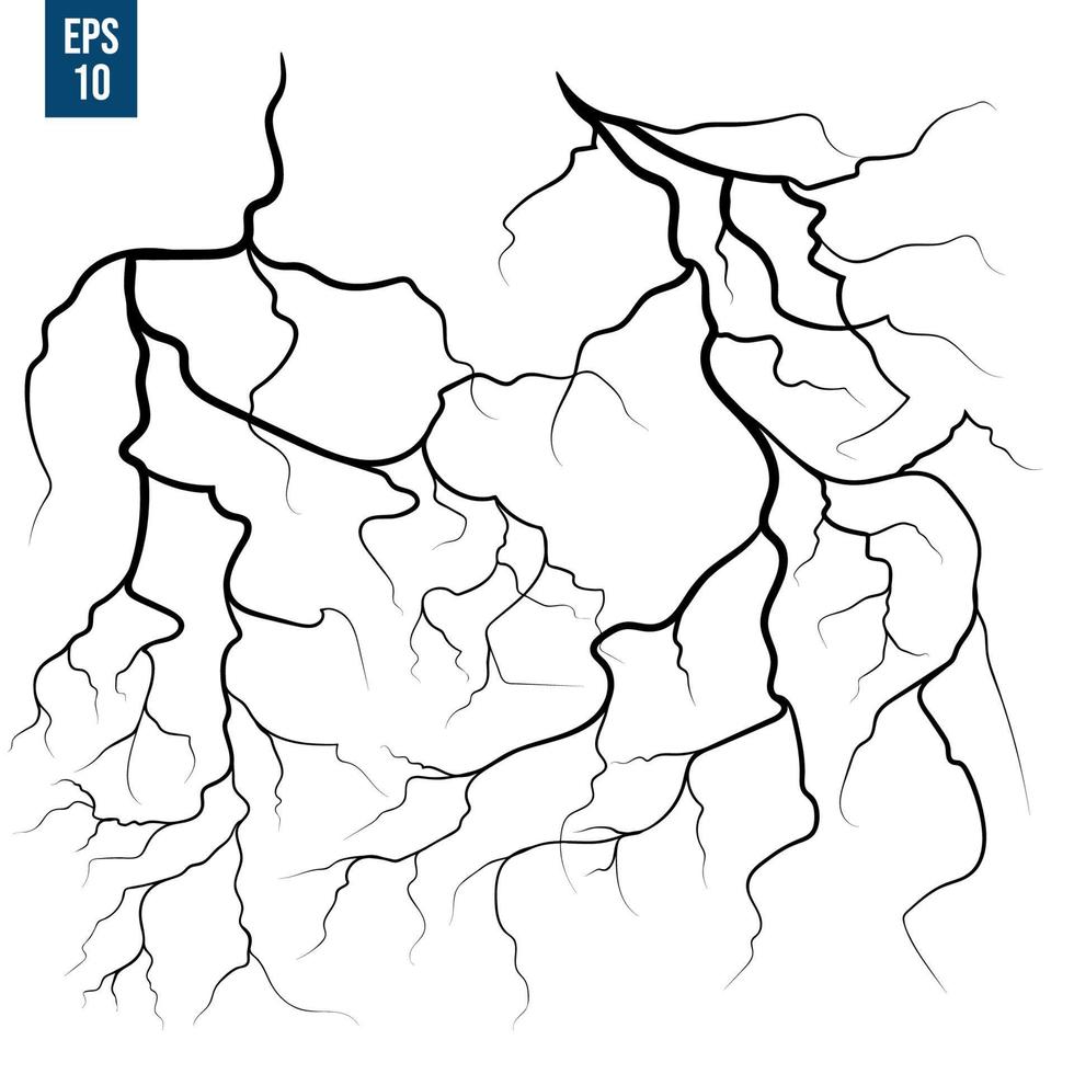 Thunderstorm template. Crack texture illustration. Vector eps 10. Grunge element design.