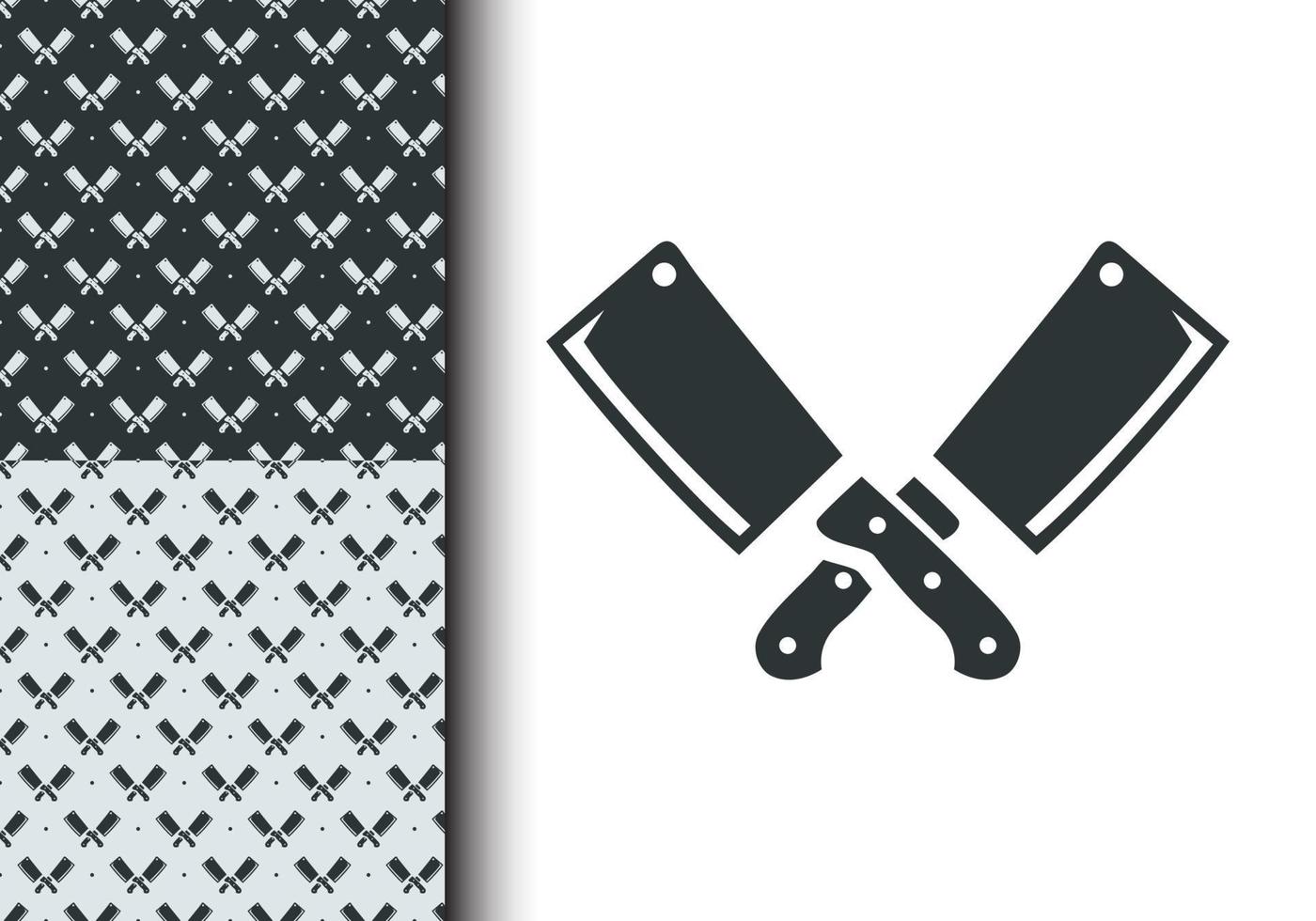 Chef knife pattern for apparel design, poster background, cross object. Seamless pattern template. Vector eps 10