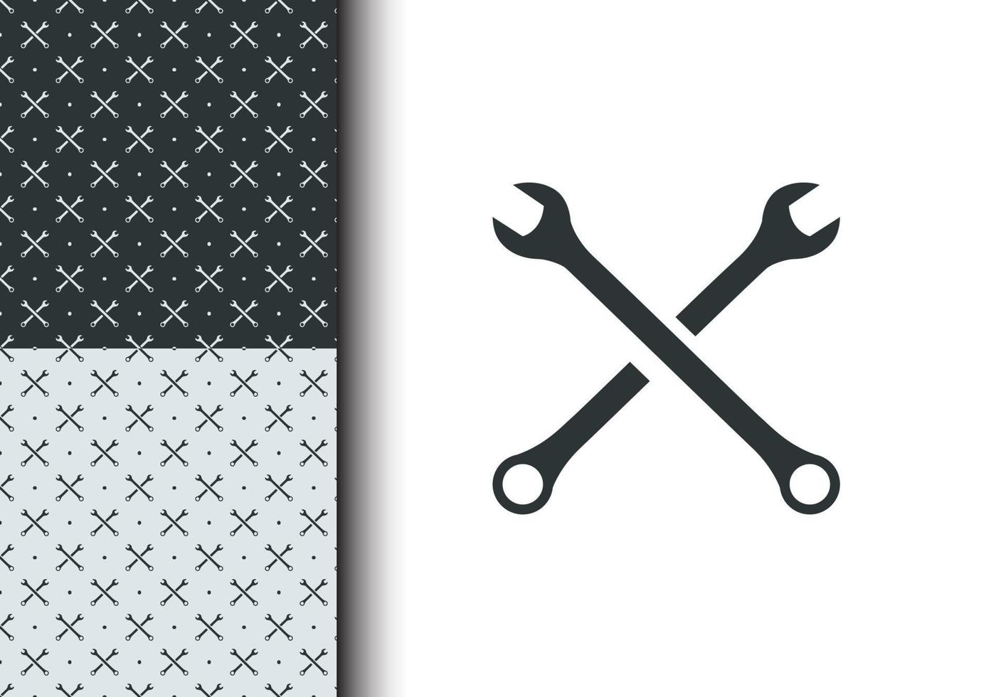 Wrench pattern for apparel design, poster background, cross object. Seamless pattern template. Vector eps 10