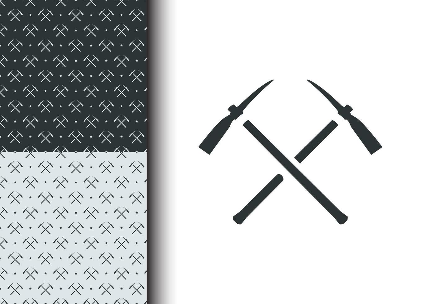 Pick axe pattern for apparel design, poster background, cross object. Seamless pattern template. Vector eps 10