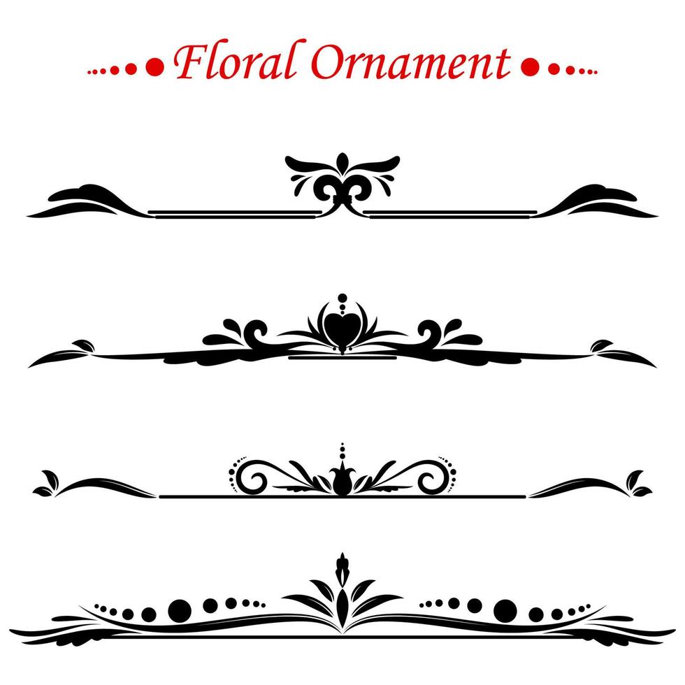 Floral ornament template. Text divider vector. Fit tor frame, border, corner, page. Vector eps 10.