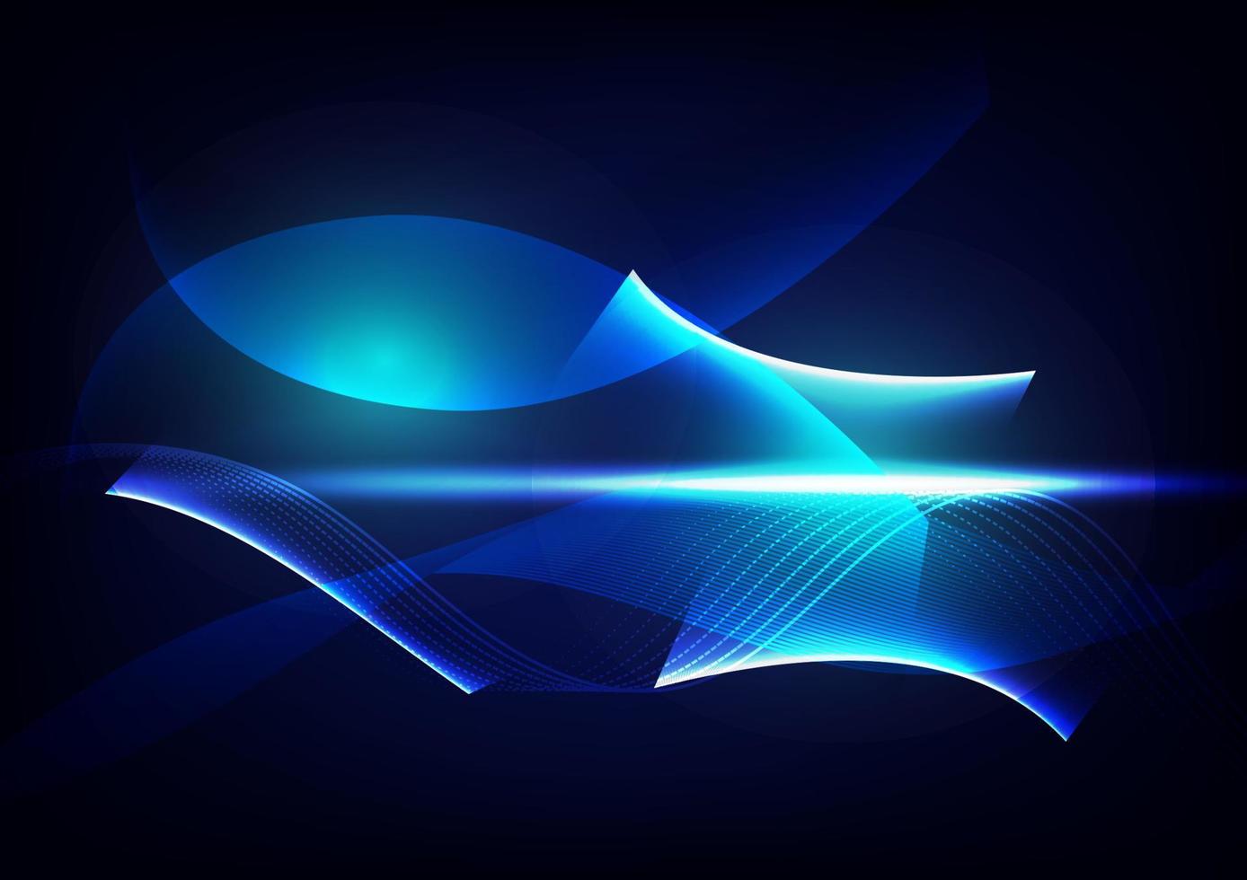 línea de onda abstracta futurista de luz azul, patrón suave, concepto de curva de tecnología de datos de comunicación, red de Internet. vector