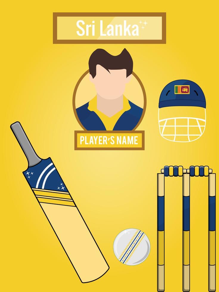 Icons Set Country Sri Lanka Cricket Team vector