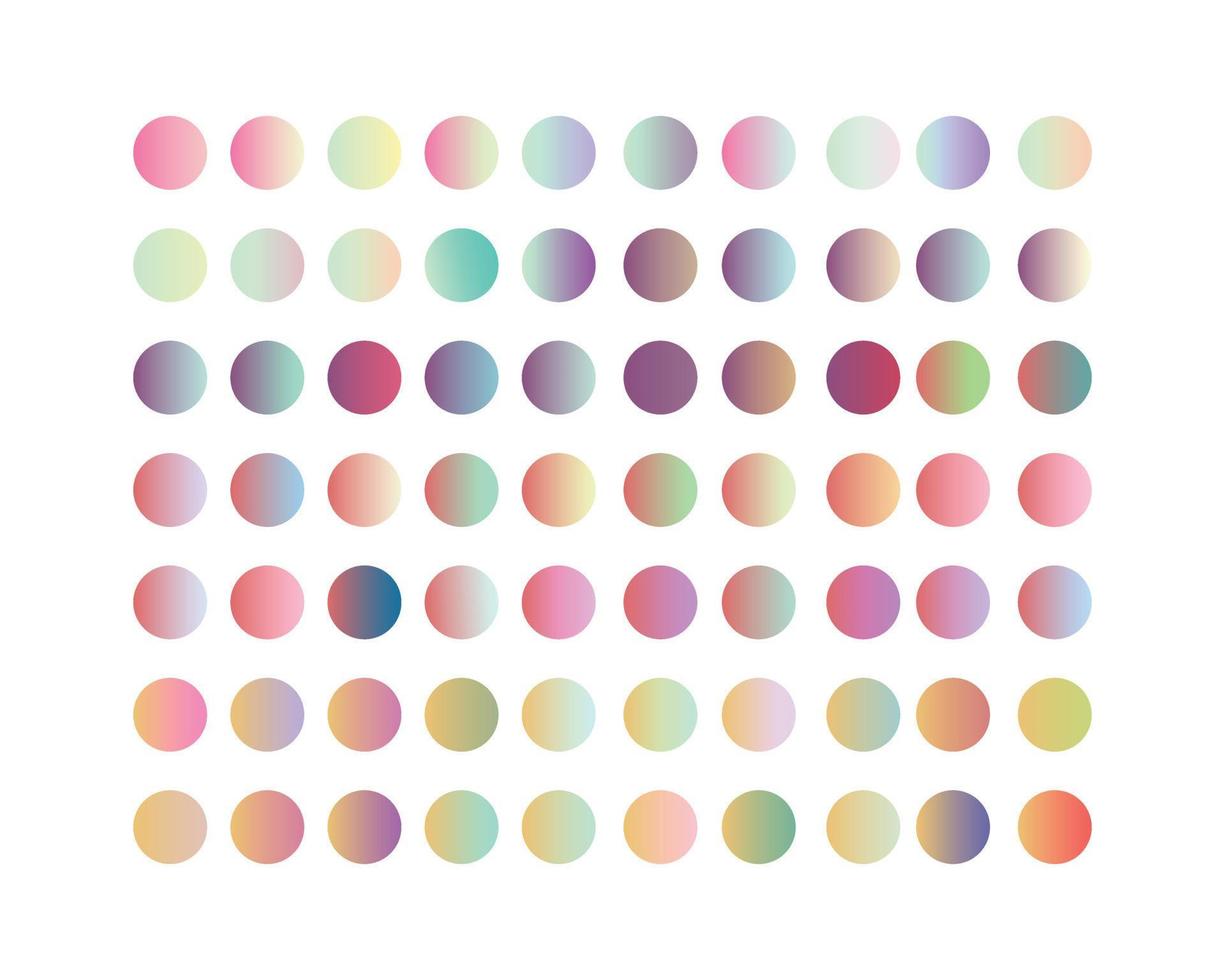 Pastel gradient smooth and vibrant color set. gradient set round Vector Template for design