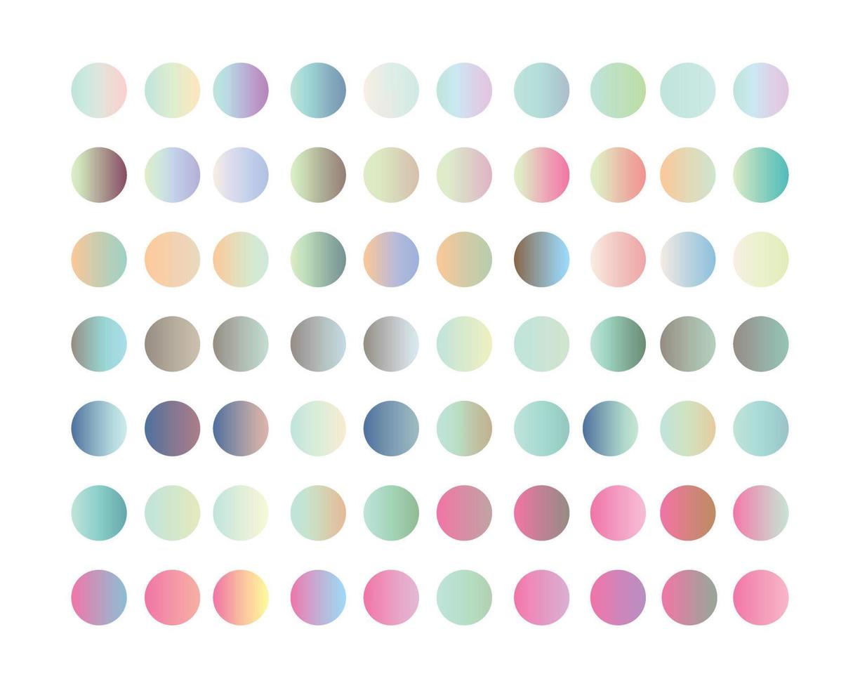 Pastel gradient color set for apps, ui, ux, web design,banner, etc. Rounded trendy gradient set vector