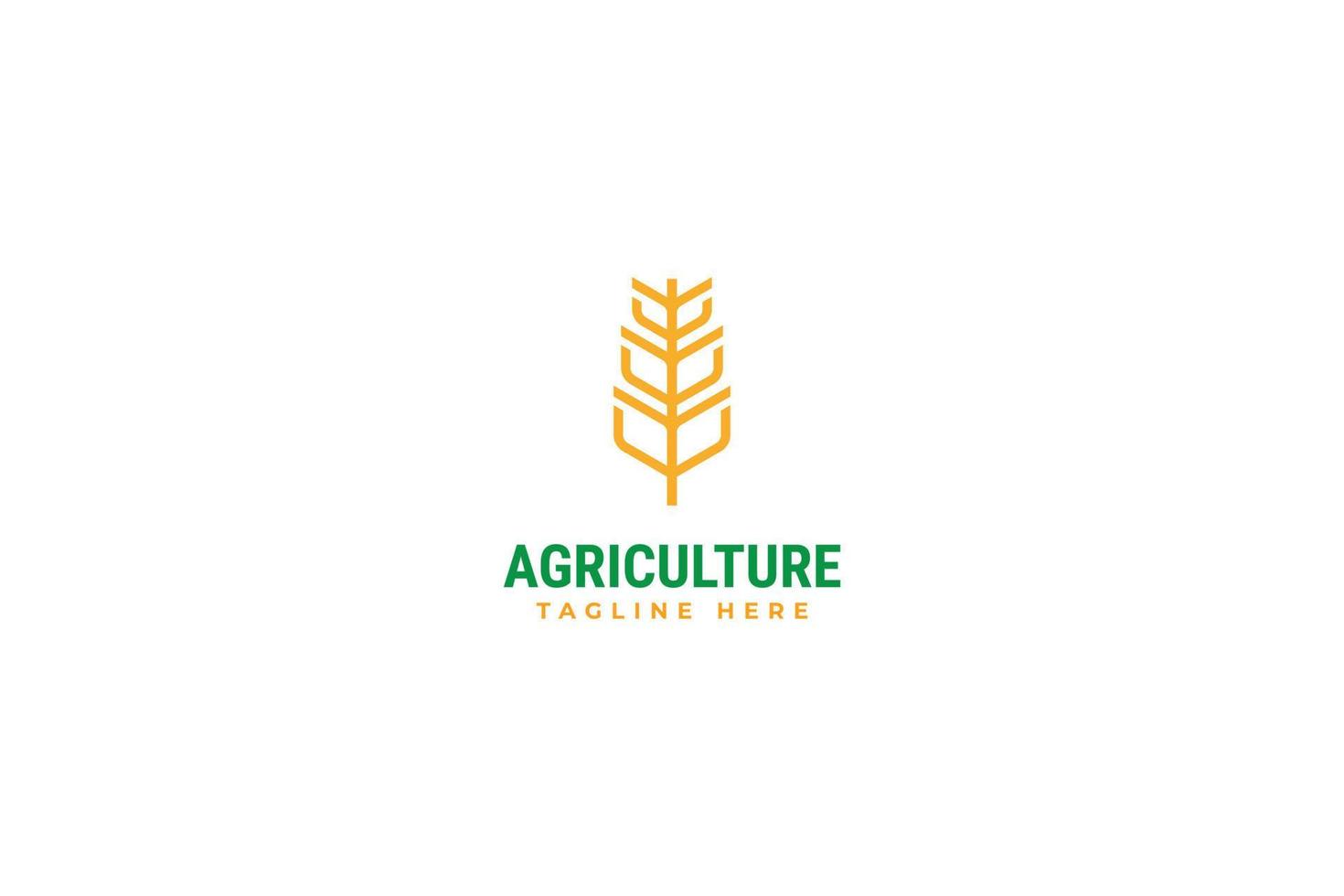 Ilustración de vector de diseño de logotipo de trigo de agricultura