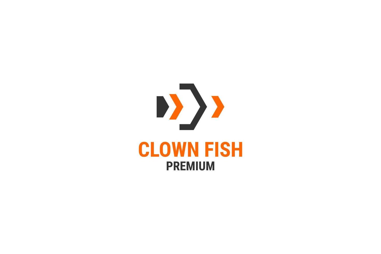 Ilustración de vector de diseño de logotipo de pez payaso minimalista