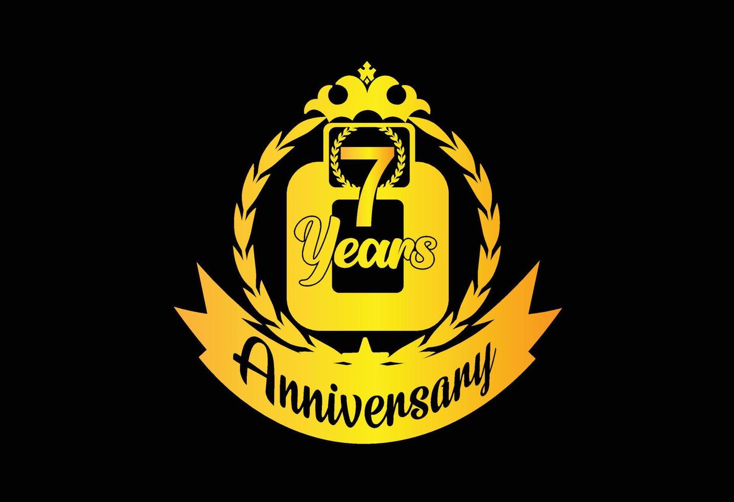 7 years anniversary logo and sticker design template vector