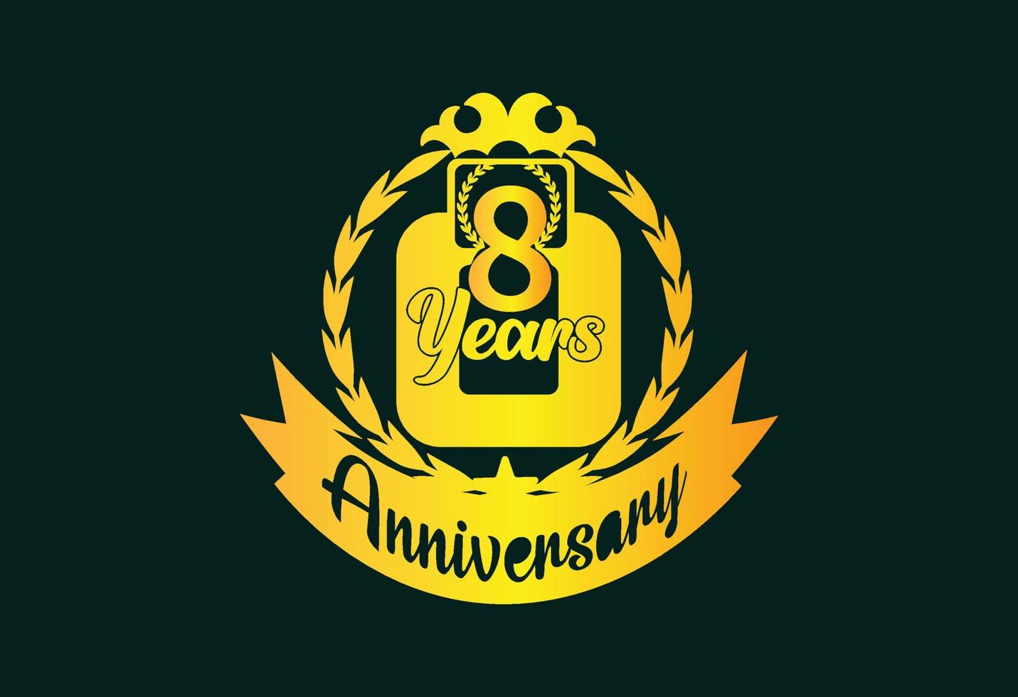 8 years anniversary logo and sticker design template vector