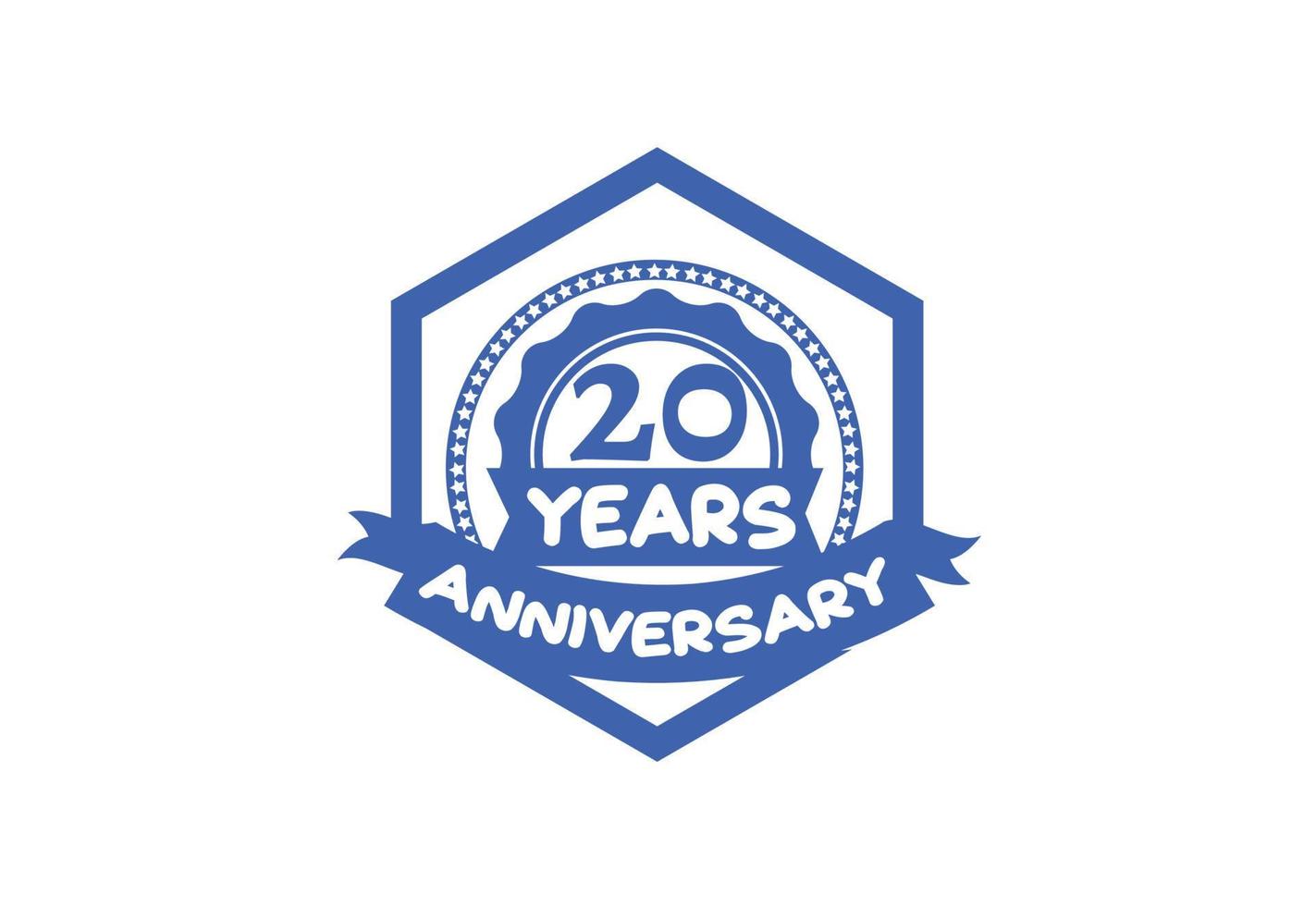 20 years anniversary logo and sticker design template vector