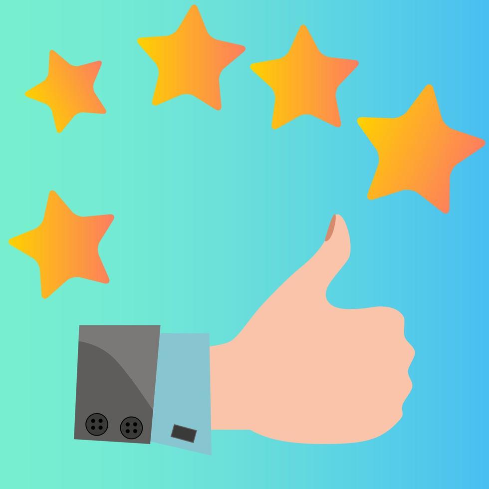 The gesture class and the stars.Flat icon for web design.Vector illustration. vector