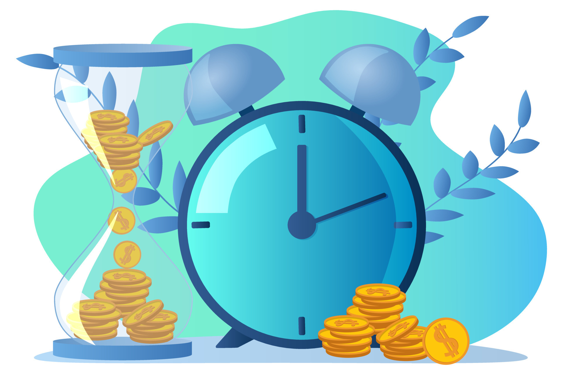Hourglass Alarm Clock And Money Time Management Control Of Finance hourglass-alarm-clock-and-money-time-management-control-of-finance