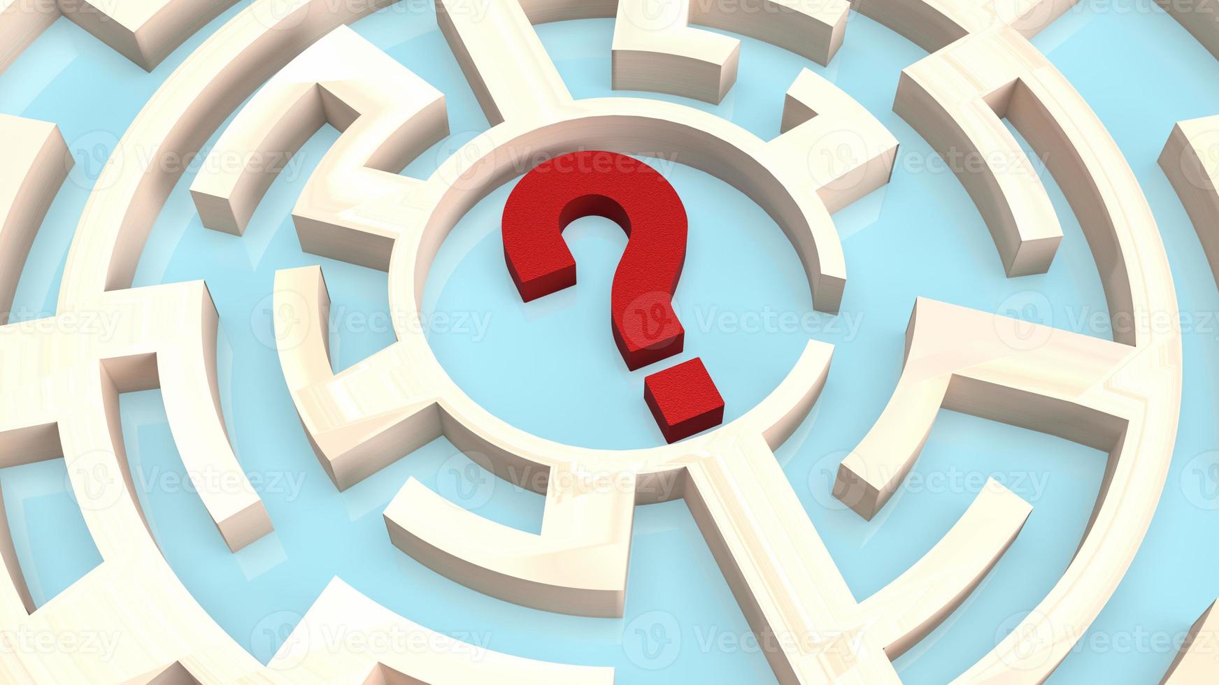 The question mark in maze for business concept 3d rendering photo