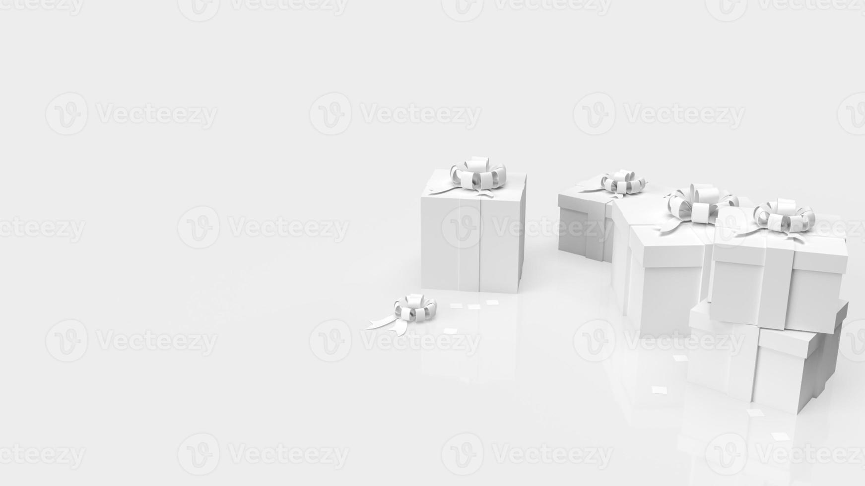 The white gift box on white background  3d rendering photo