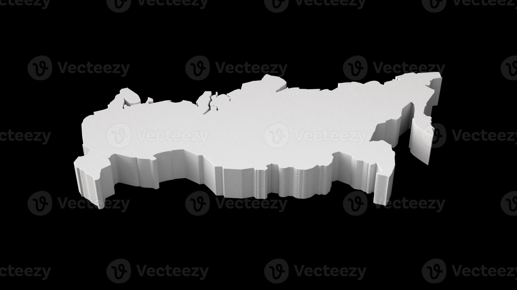 Russia 3D map Geography Cartography and topology map 3D illustration photo