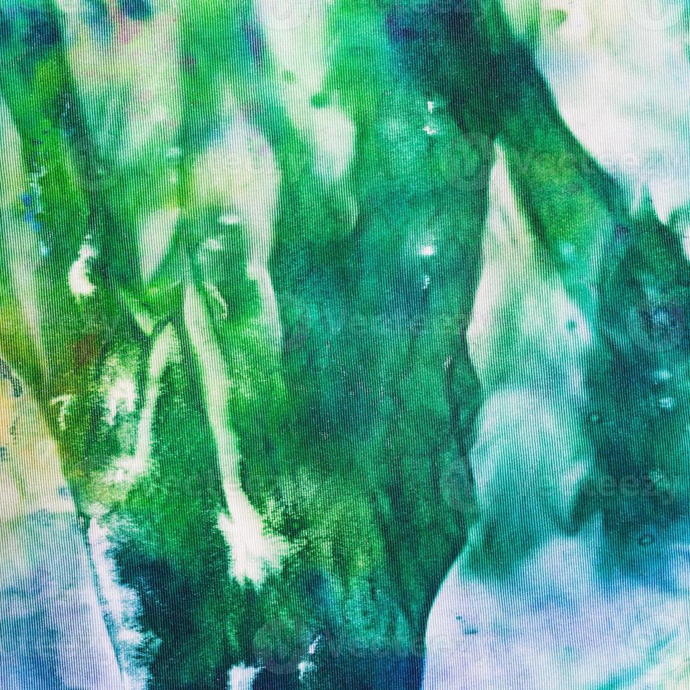 abstracto pintado a mano verde y azul nodosa batik foto