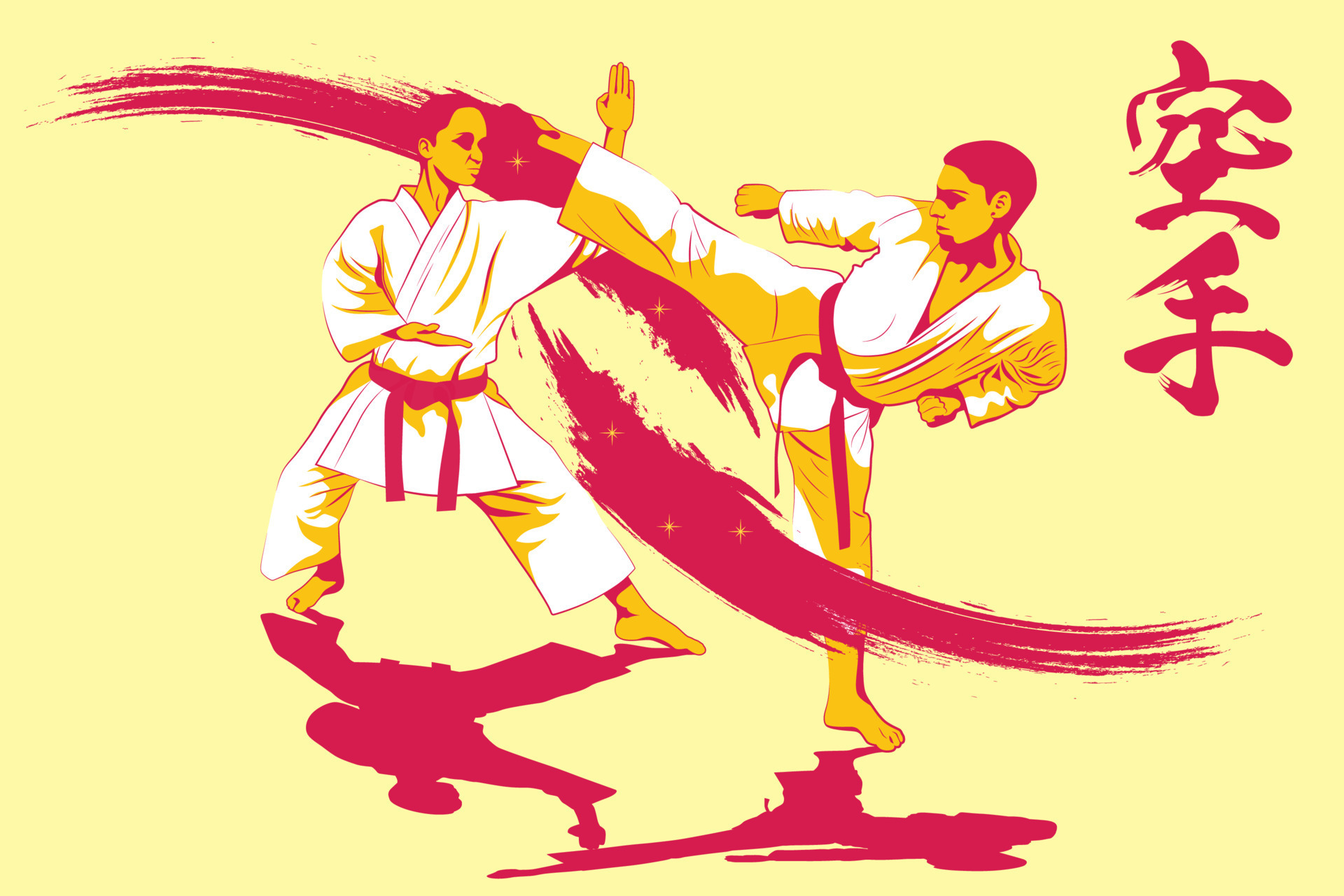 Karate is a martial art originating from Japan. vector illustrator