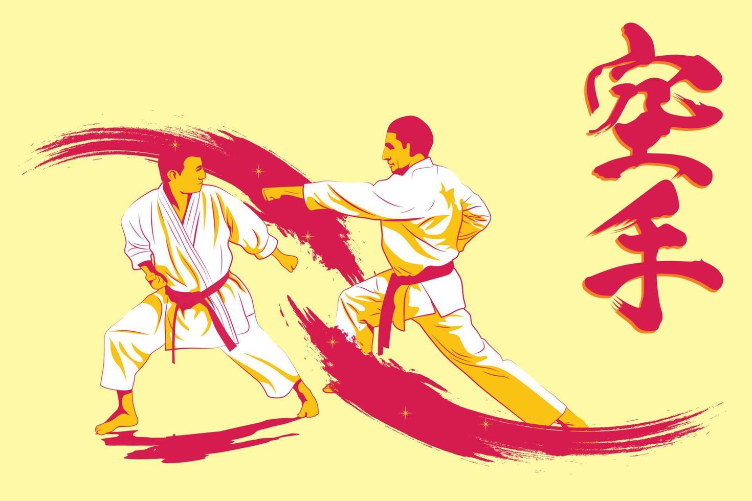 El karate es un arte marcial originario de Japón. ilustrador de vectores. vector