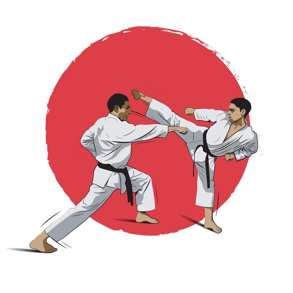 El karate es un arte marcial originario de Japón. ilustrador de vectores. vector