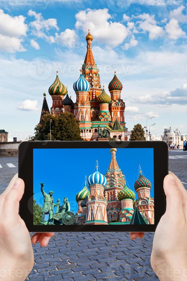 tourist taking photo of cathedral on Red square