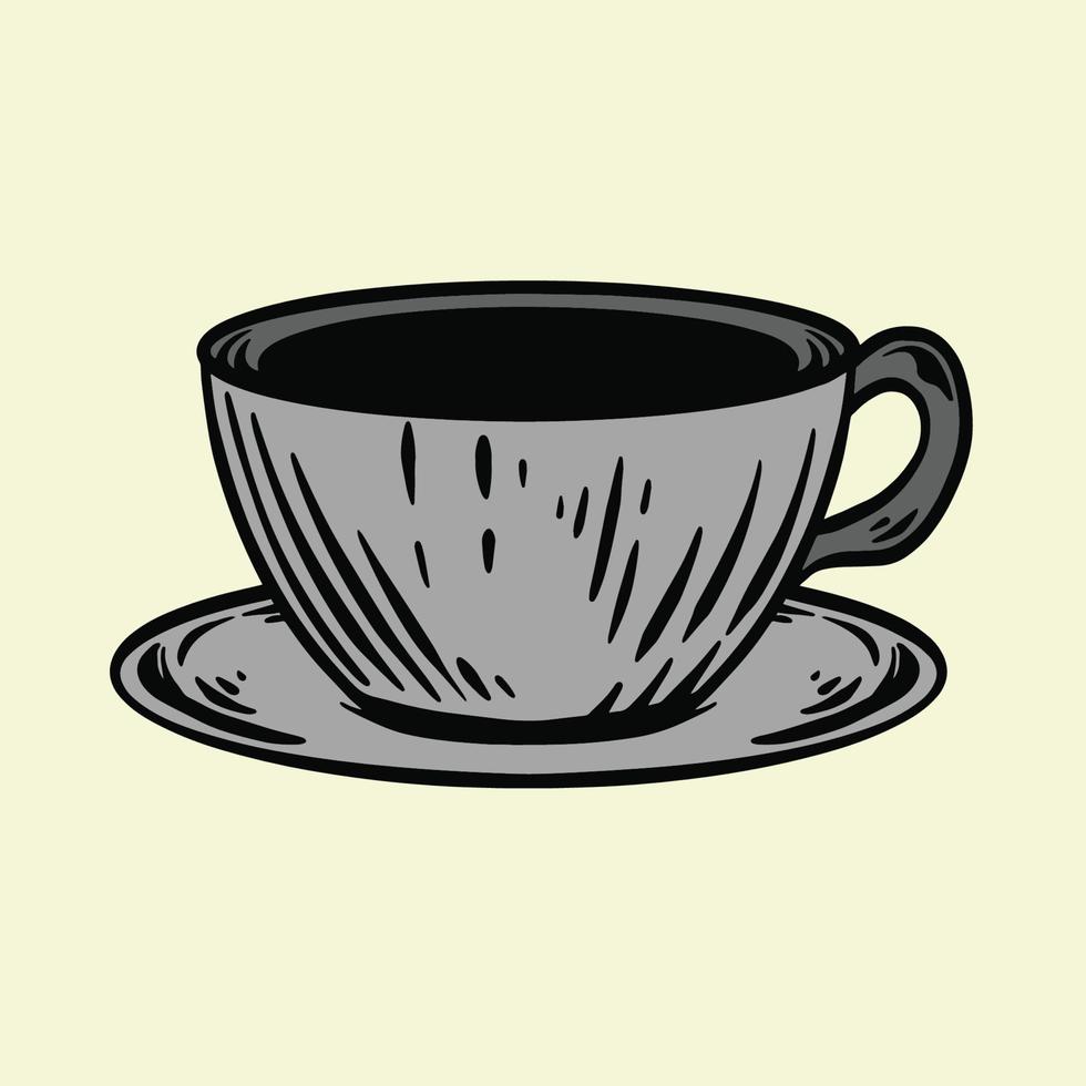 ilustración de taza de café vintage vector