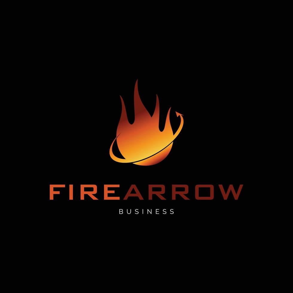 Fire Arrow Icon Logo Design Template vector