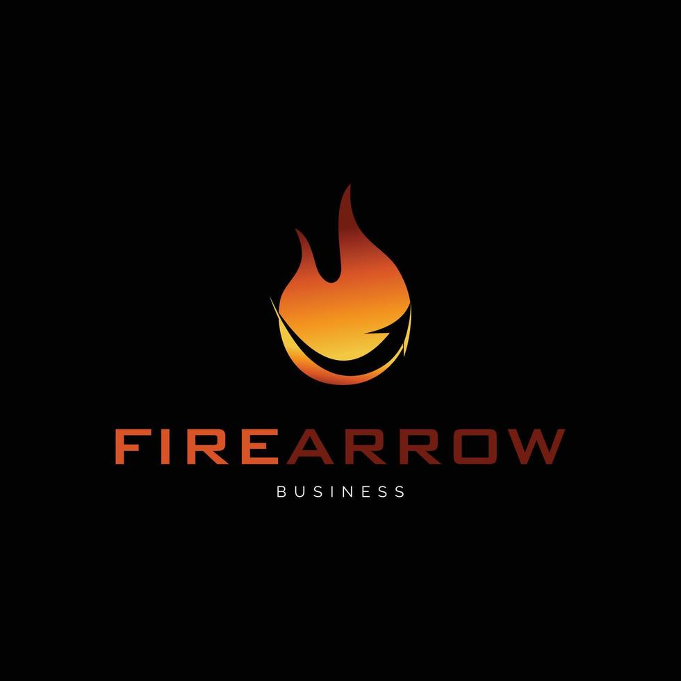 Fire Arrow Icon Logo Design Template vector