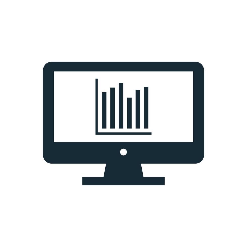 Monitor, LCD, LED Finance Diagram Icon Design Template Elements vector