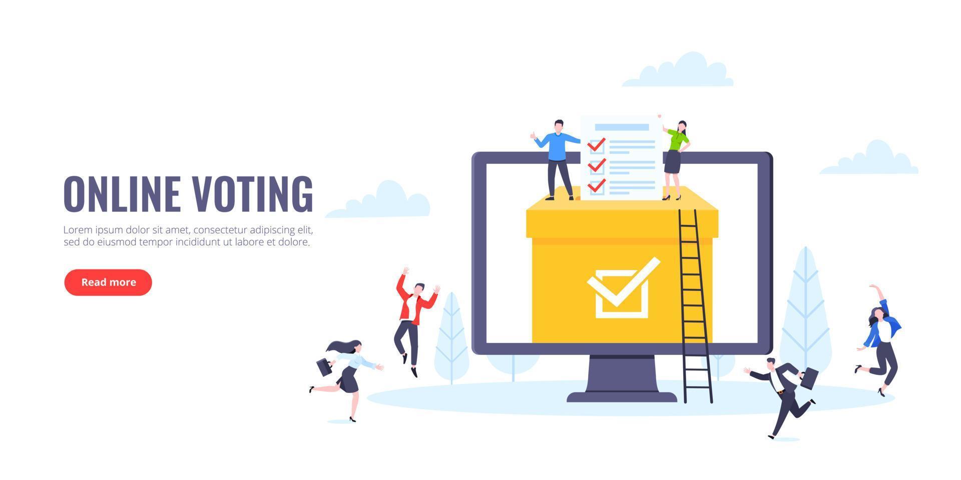 Online voting concept flat style design vector illustration. 12670986 ...