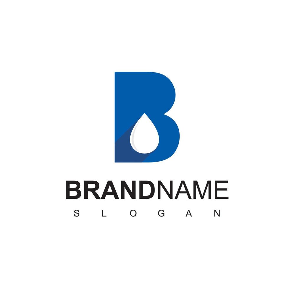 Water Logo With B Initial Symbol vector