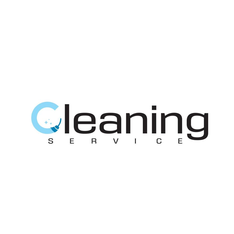 letra c, logotipo tipográfico del servicio de limpieza vector