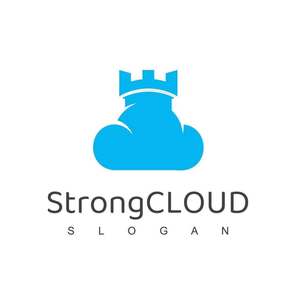 plantilla de diseño de logotipo ciberseguro, icono de seguridad de nube de datos vector