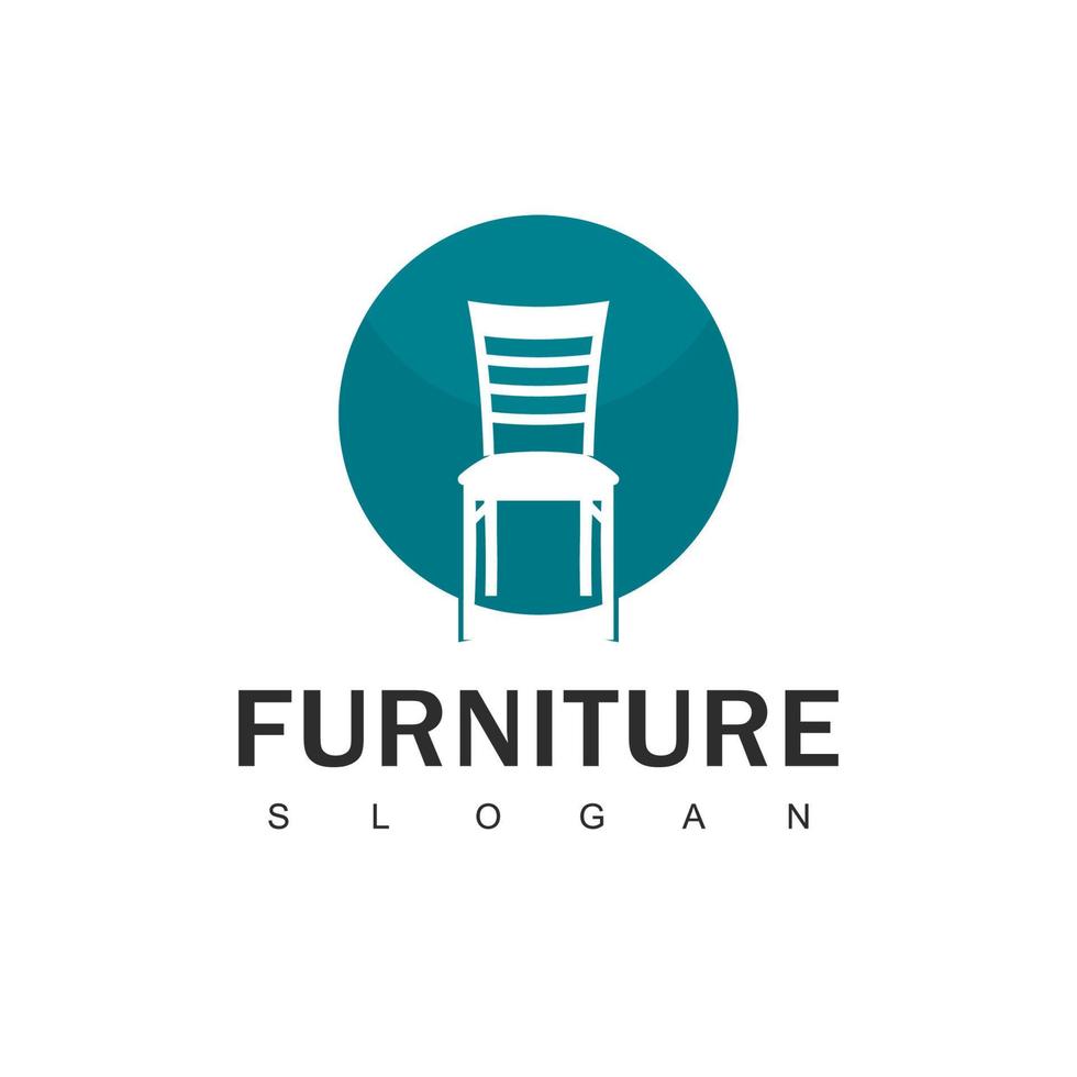 logotipo de muebles con símbolo de silla vector