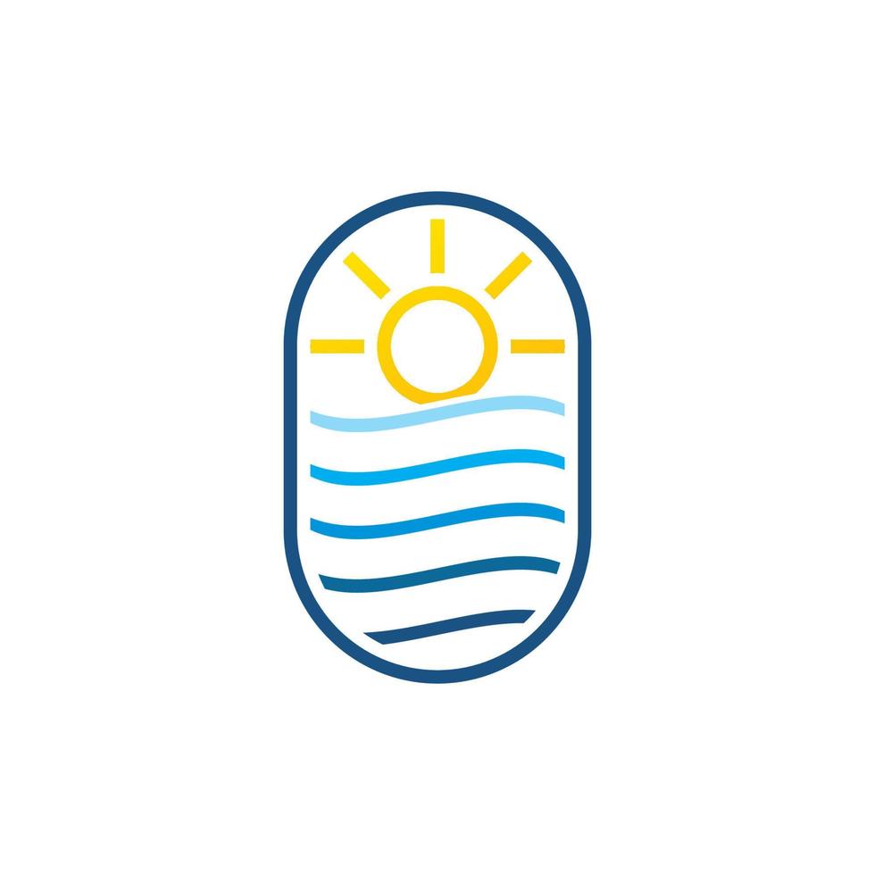Sunrise Of The Sea, Line Logo vector