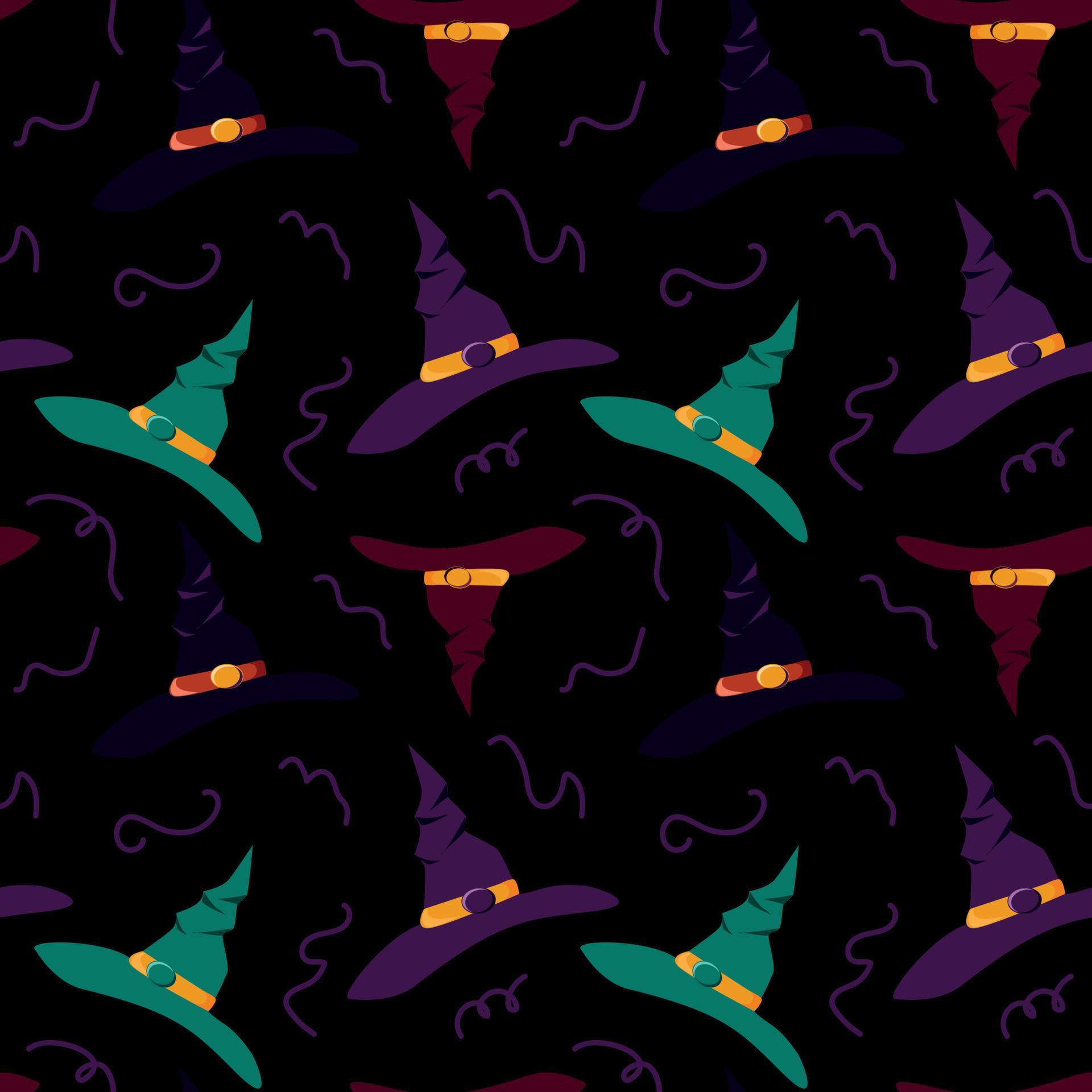 Seamless Witch Hat Pattern 12671178 Vector Art at Vecteezy