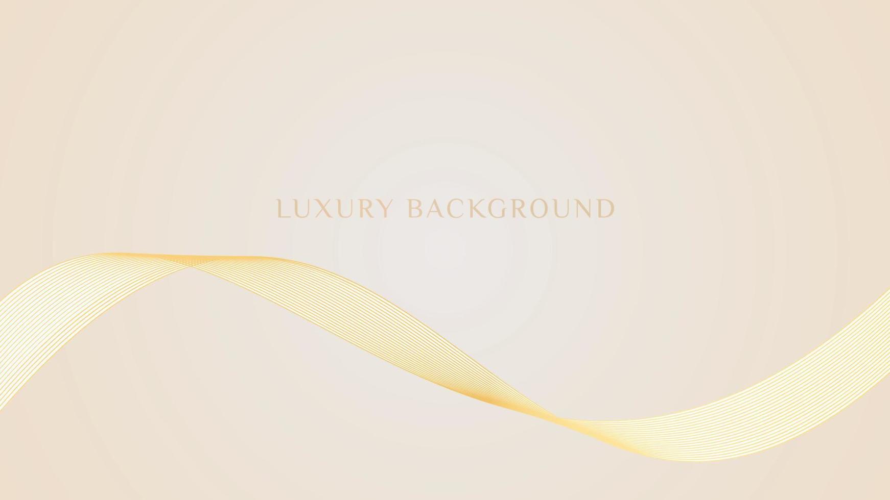 Abstract luxury light brown background with golden lines element and 3d paper cut vector