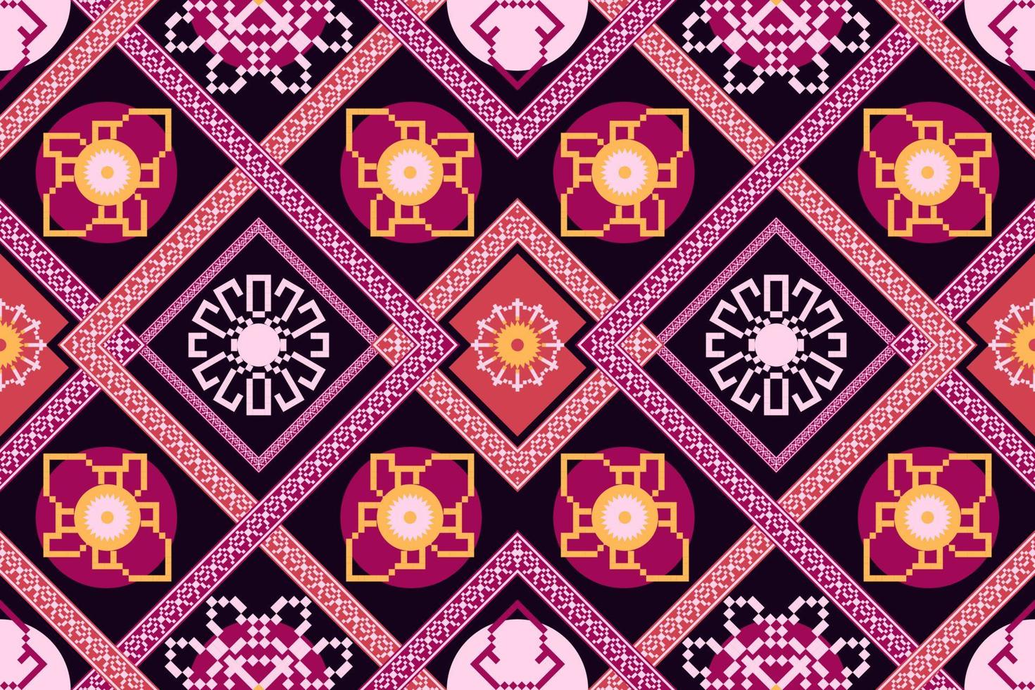Abstract geometric background pattern design, blouse pattern, carpet pattern, Asian retro style. vector
