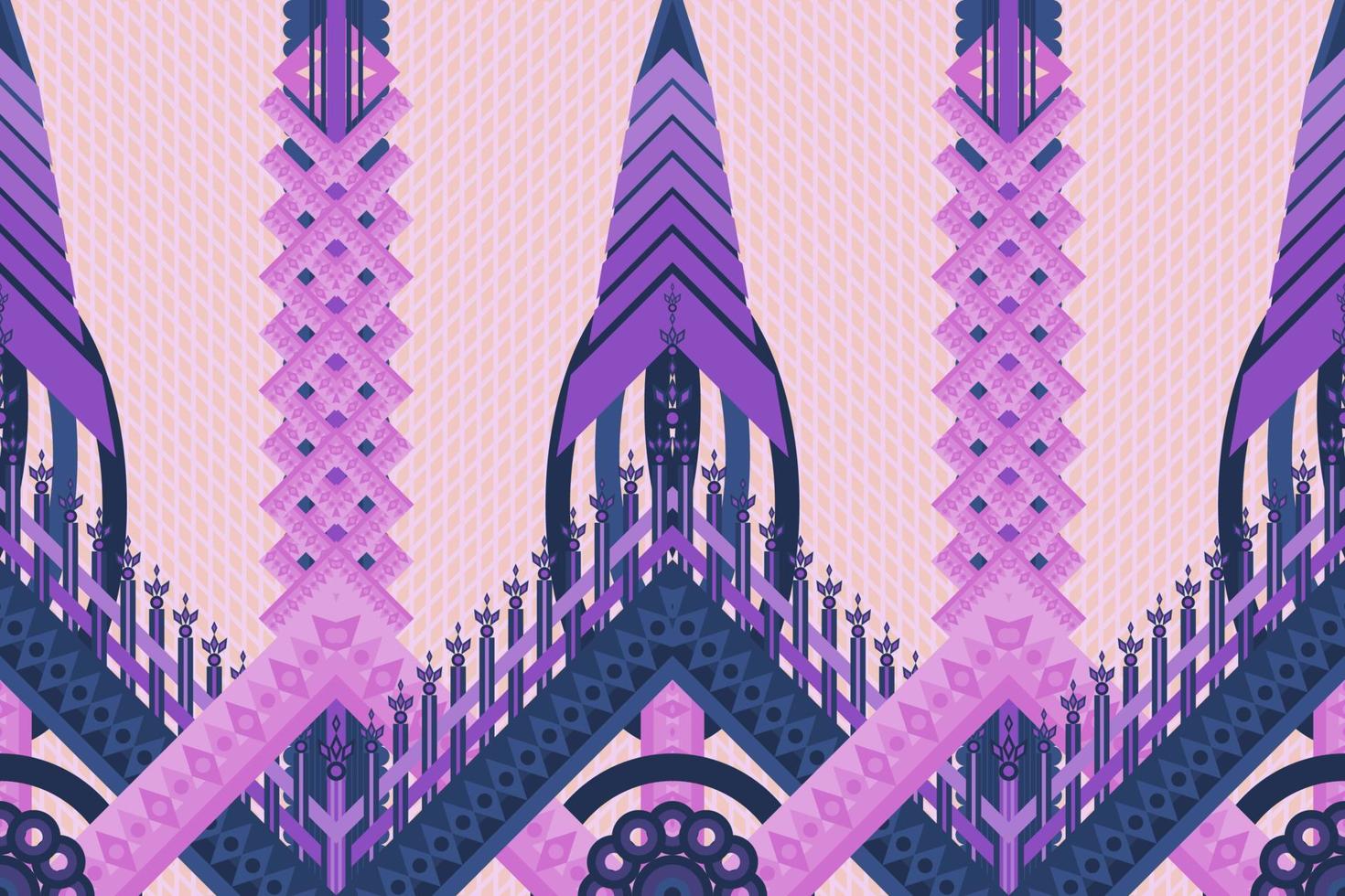 Abstract geometric background pattern design, blouse pattern, carpet pattern, Asian retro style. vector