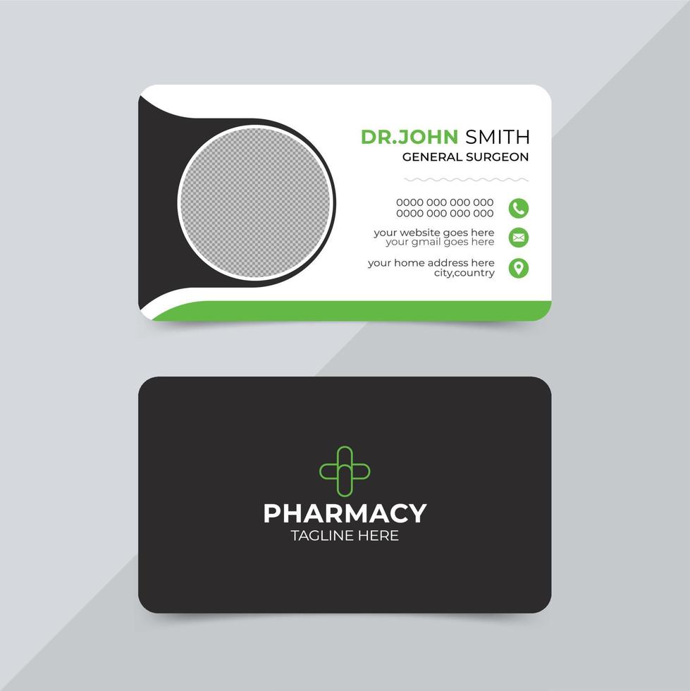 diseño de plantilla de tarjeta de visita de médico de atención médica moderna vector
