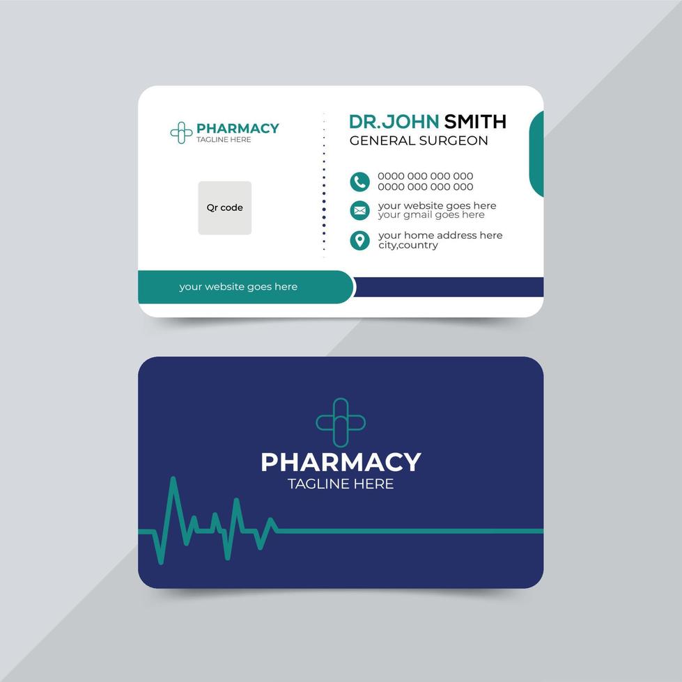 Modern health care medical or hospital doctor visiting card design template vector