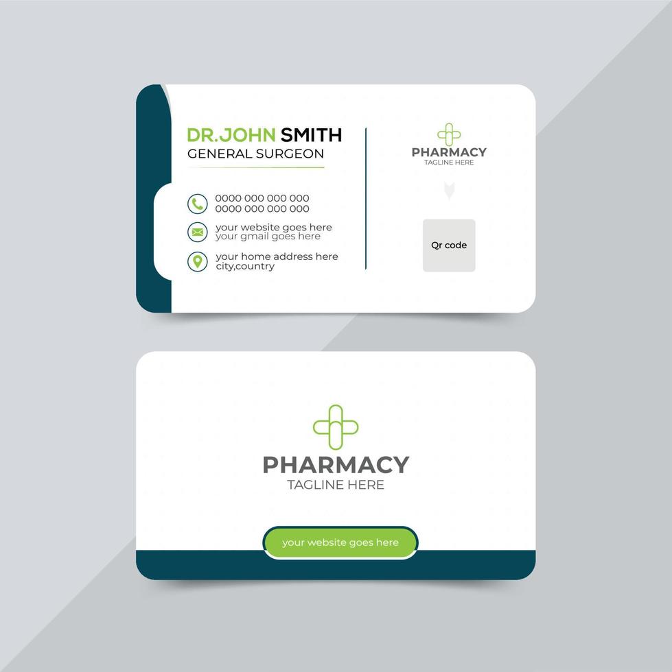 Modern health care medical or hospital doctor visiting card design template vector